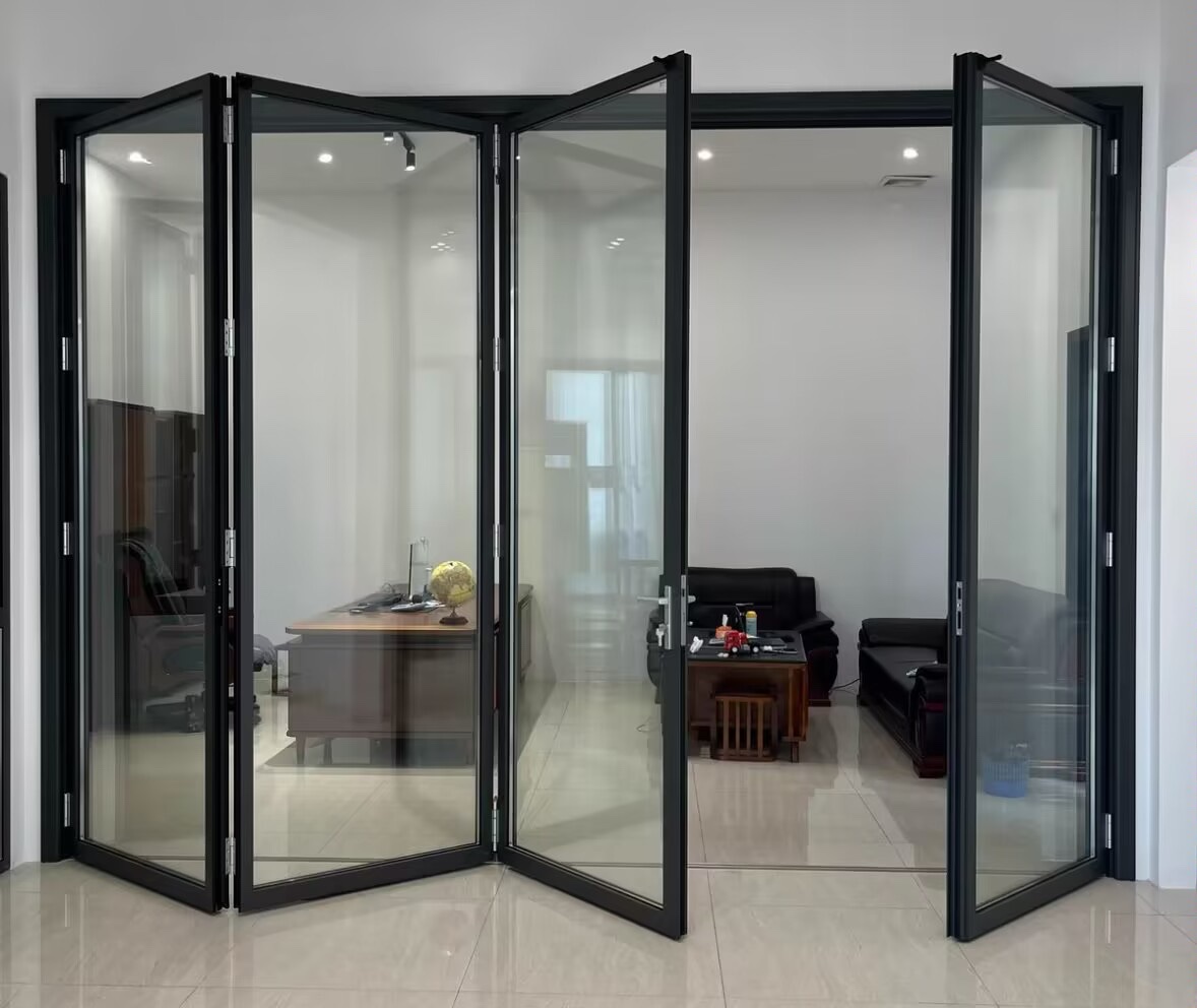 Folding glass door