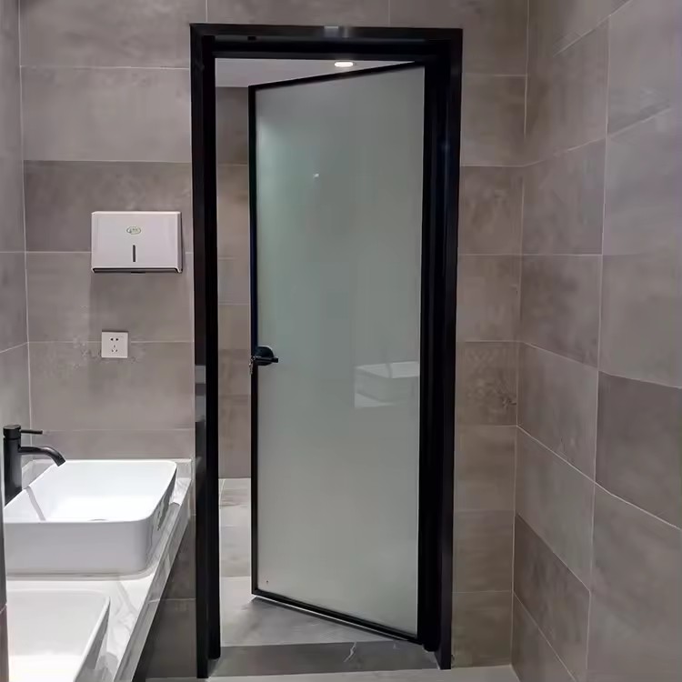 swinging glass door